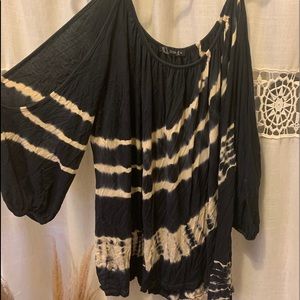 Off the shoulder tie dye dress/swim cover up